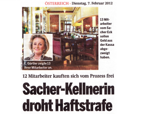 Sacher Kellnerin droht Haftstrafe