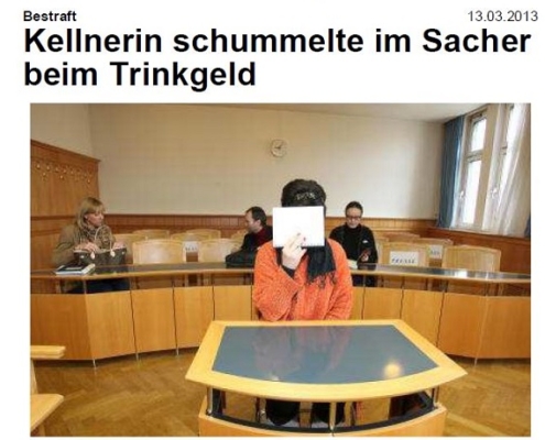 Trinkgeld-Schummlerei im Sacher