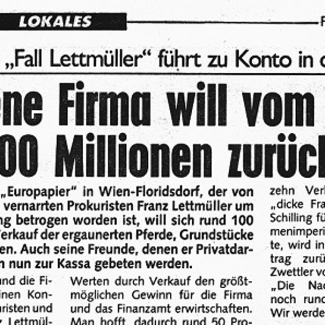 Betrogene Firma will vom dicken Franz 100 Millionen zurückholen